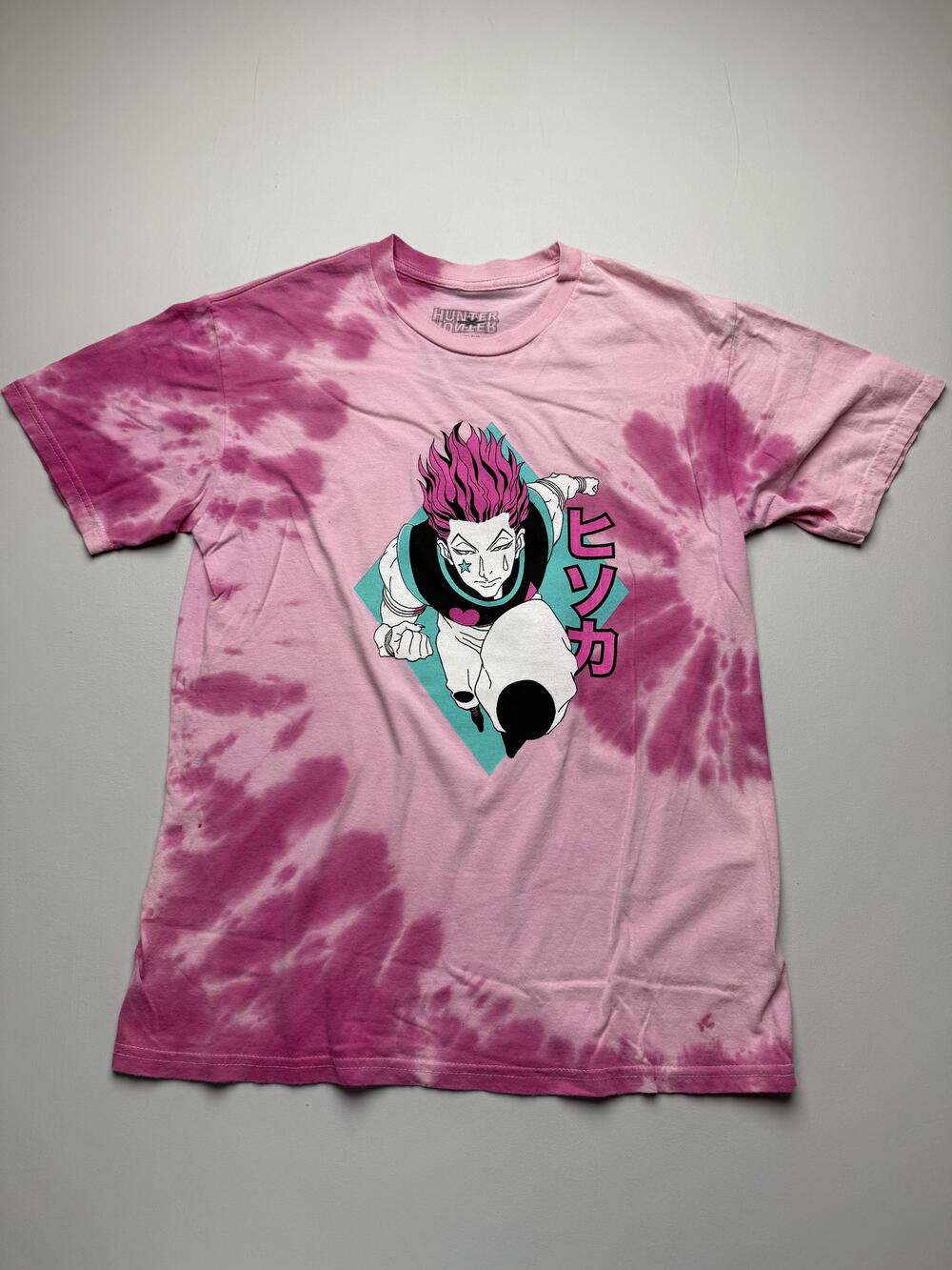 Hunter X Hunter Shirt Mens Large Pink Hisoka Tie-Dye Graphic Tee Anime Tagless
